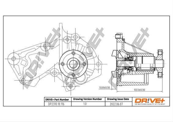 Water Pump, engine cooling Dr!ve+ DP2310.10.116