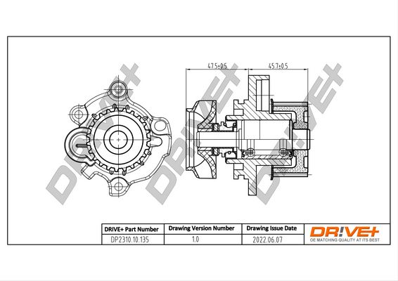 Water Pump, engine cooling Dr!ve+ DP2310.10.135