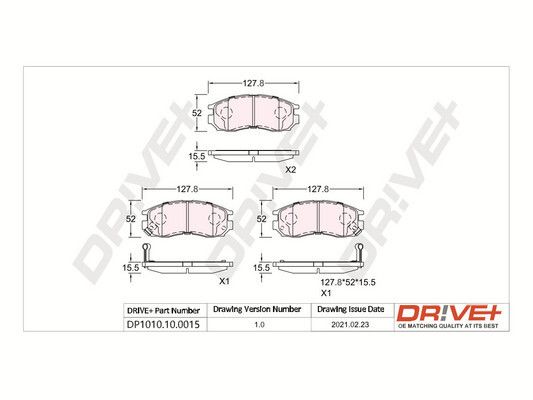 Brake Pad Set, disc brake Dr!ve+ DP1010.10.0015