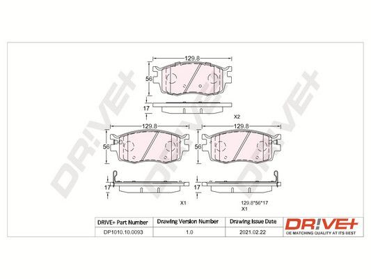 Brake Pad Set, disc brake Dr!ve+ DP1010.10.0093