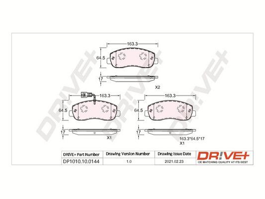 Brake Pad Set, disc brake Dr!ve+ DP1010.10.0144