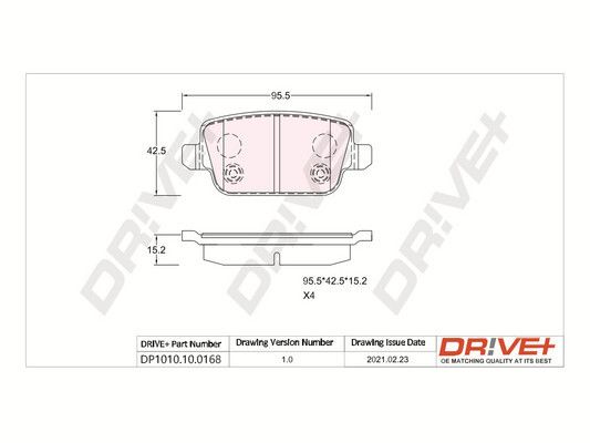 Brake Pad Set, disc brake Dr!ve+ DP1010.10.0168