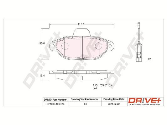 Brake Pad Set, disc brake Dr!ve+ DP1010.10.0173