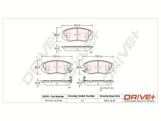 Brake Pad Set, disc brake Dr!ve+ DP1010.10.0192