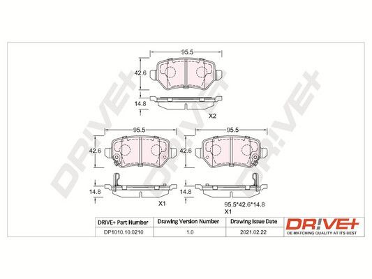 Brake Pad Set, disc brake Dr!ve+ DP1010.10.0210