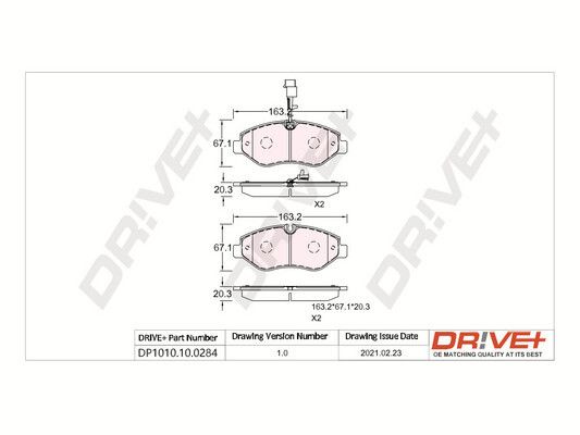 Brake Pad Set, disc brake Dr!ve+ DP1010.10.0284