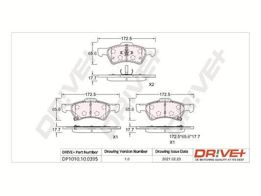 Brake Pad Set, disc brake Dr!ve+ DP1010.10.0395