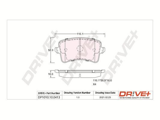 Brake Pad Set, disc brake Dr!ve+ DP1010.10.0413