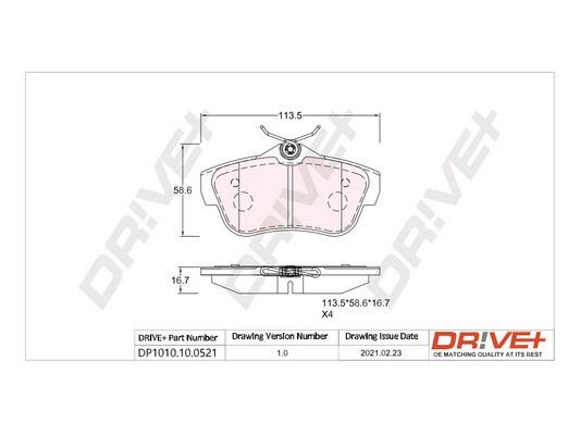 Brake Pad Set, disc brake Dr!ve+ DP1010.10.0521