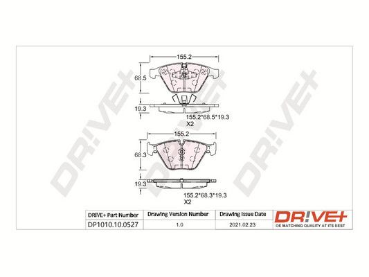 Brake Pad Set, disc brake Dr!ve+ DP1010.10.0527