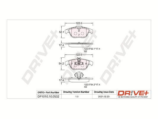 Brake Pad Set, disc brake Dr!ve+ DP1010.10.0532