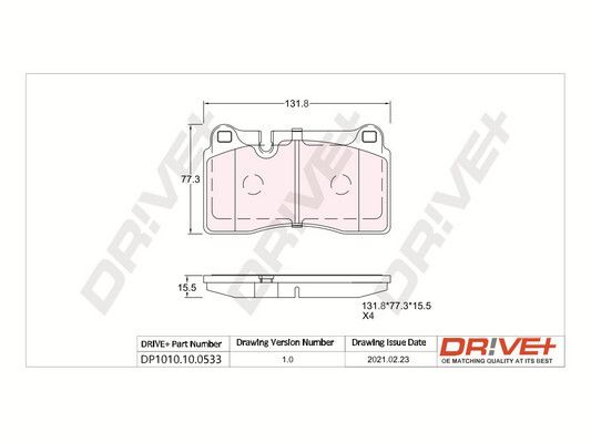 Brake Pad Set, disc brake Dr!ve+ DP1010.10.0533