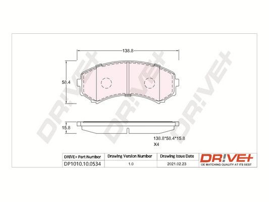 Brake Pad Set, disc brake Dr!ve+ DP1010.10.0534
