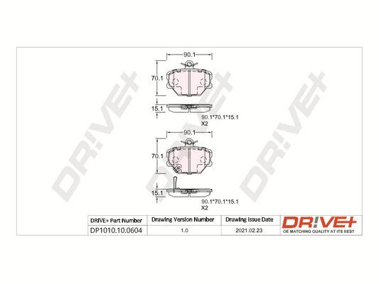 Brake Pad Set, disc brake Dr!ve+ DP1010.10.0604
