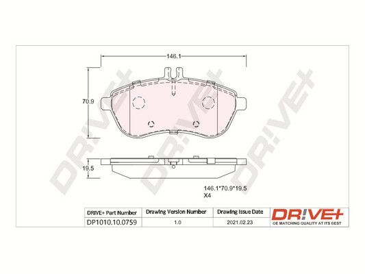 Brake Pad Set, disc brake Dr!ve+ DP1010.10.0759