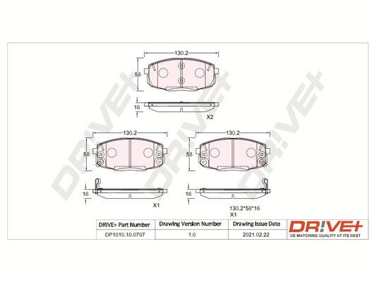 Brake Pad Set, disc brake Dr!ve+ DP1010.10.0797