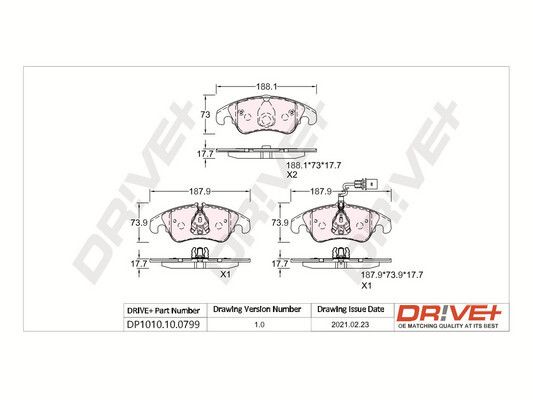 Brake Pad Set, disc brake Dr!ve+ DP1010.10.0799