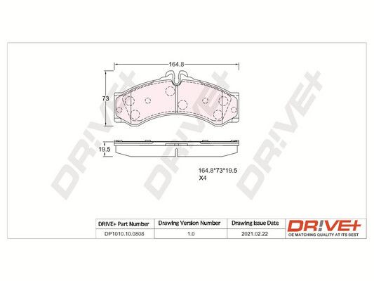 Brake Pad Set, disc brake Dr!ve+ DP1010.10.0808