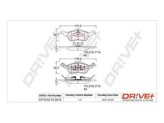 Brake Pad Set, disc brake Dr!ve+ DP1010.10.0815