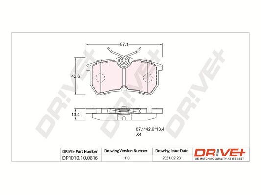 Brake Pad Set, disc brake Dr!ve+ DP1010.10.0816