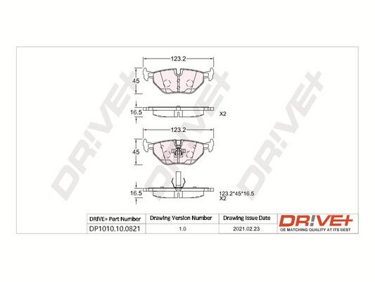 Brake Pad Set, disc brake Dr!ve+ DP1010.10.0821