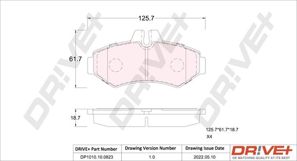 Brake Pad Set, disc brake Dr!ve+ DP1010.10.0823