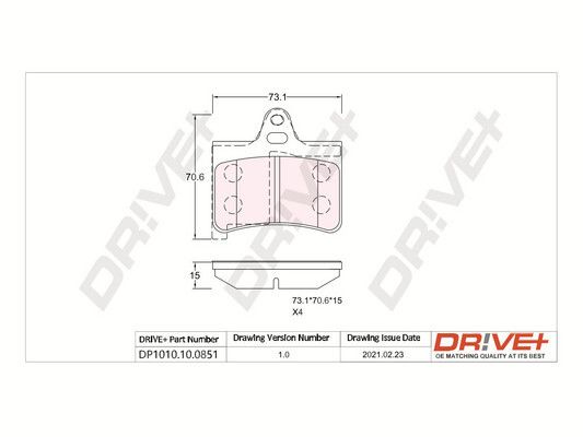 Brake Pad Set, disc brake Dr!ve+ DP1010.10.0851