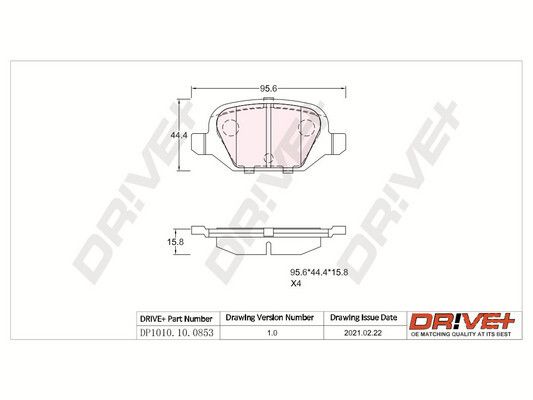 Brake Pad Set, disc brake Dr!ve+ DP1010.10.0853