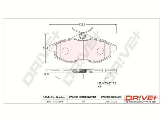 Brake Pad Set, disc brake Dr!ve+ DP1010.10.0865