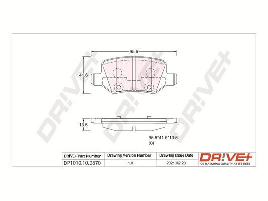 Brake Pad Set, disc brake Dr!ve+ DP1010.10.0870