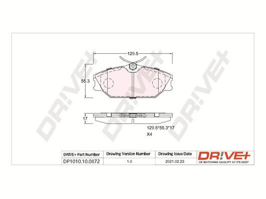 Brake Pad Set, disc brake Dr!ve+ DP1010.10.0872