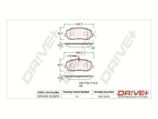 Brake Pad Set, disc brake Dr!ve+ DP1010.10.0879