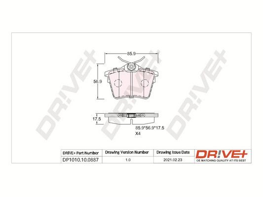 Brake Pad Set, disc brake Dr!ve+ DP1010.10.0887