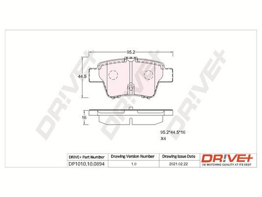 Brake Pad Set, disc brake Dr!ve+ DP1010.10.0894