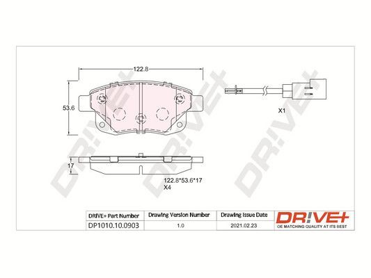 Brake Pad Set, disc brake Dr!ve+ DP1010.10.0903