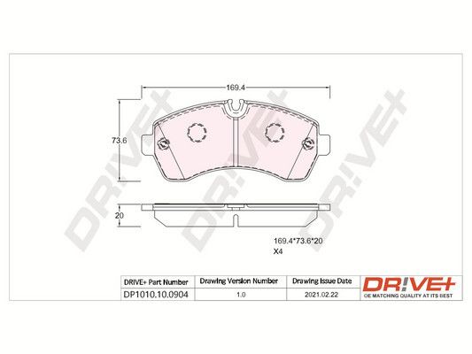 Brake Pad Set, disc brake Dr!ve+ DP1010.10.0904