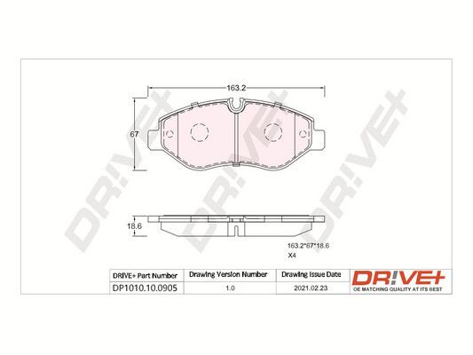 Brake Pad Set, disc brake Dr!ve+ DP1010.10.0905