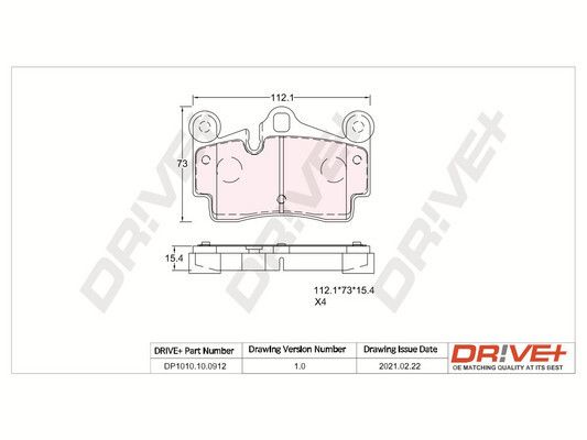 Brake Pad Set, disc brake Dr!ve+ DP1010.10.0912