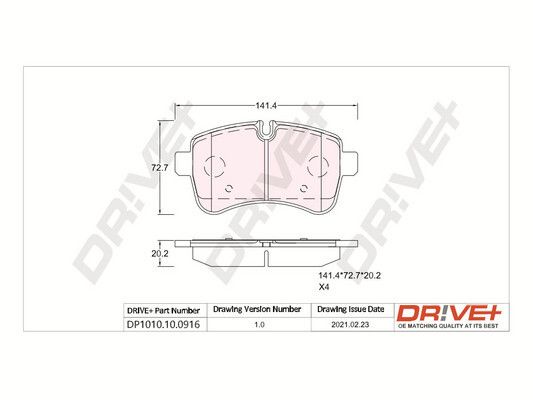 Brake Pad Set, disc brake Dr!ve+ DP1010.10.0916