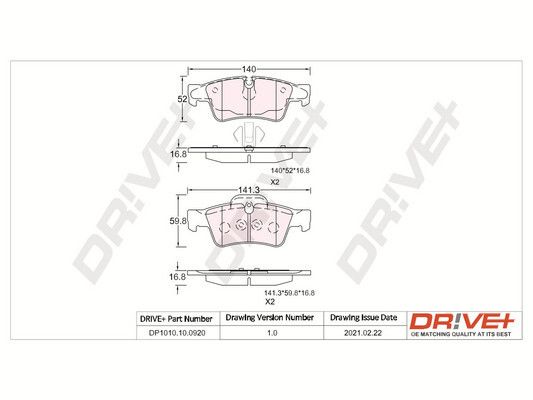 Brake Pad Set, disc brake Dr!ve+ DP1010.10.0920