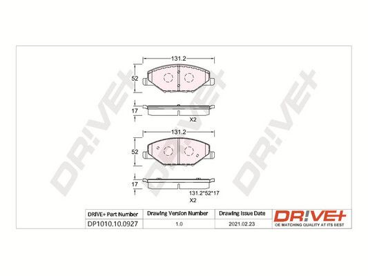 Brake Pad Set, disc brake Dr!ve+ DP1010.10.0927