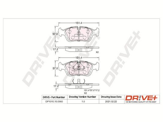 Brake Pad Set, disc brake Dr!ve+ DP1010.10.0960