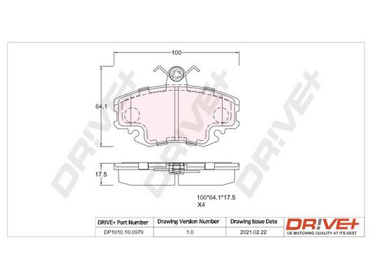 Brake Pad Set, disc brake Dr!ve+ DP1010.10.0979