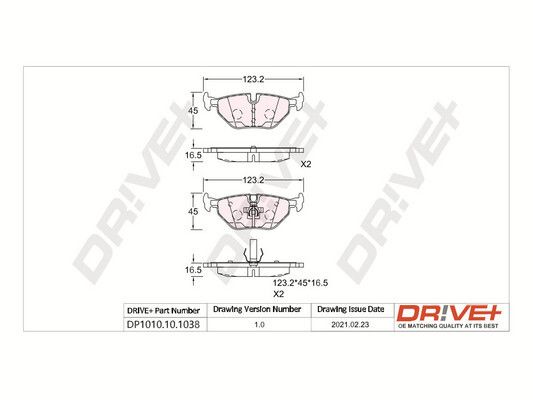 Brake Pad Set, disc brake Dr!ve+ DP1010.10.1038