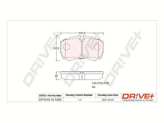 Brake Pad Set, disc brake Dr!ve+ DP1010.10.1059