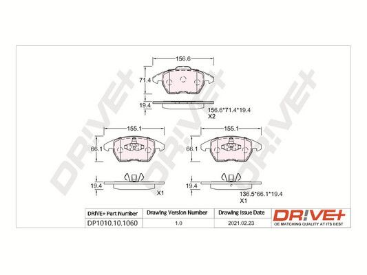 Brake Pad Set, disc brake Dr!ve+ DP1010.10.1060