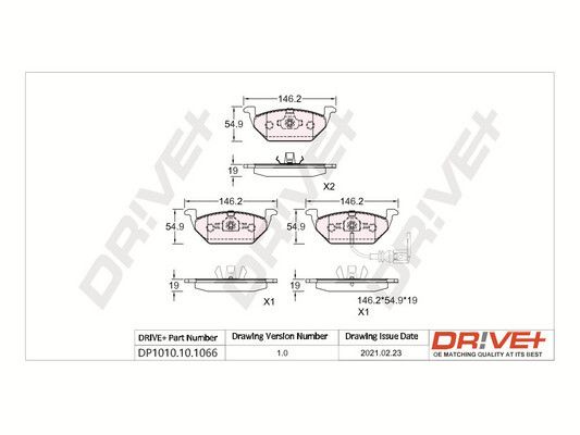 Brake Pad Set, disc brake Dr!ve+ DP1010.10.1066