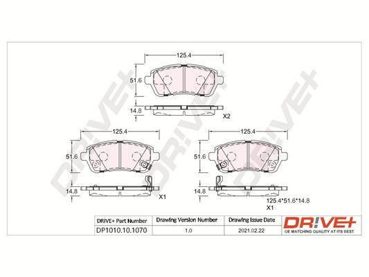 Brake Pad Set, disc brake Dr!ve+ DP1010.10.1070