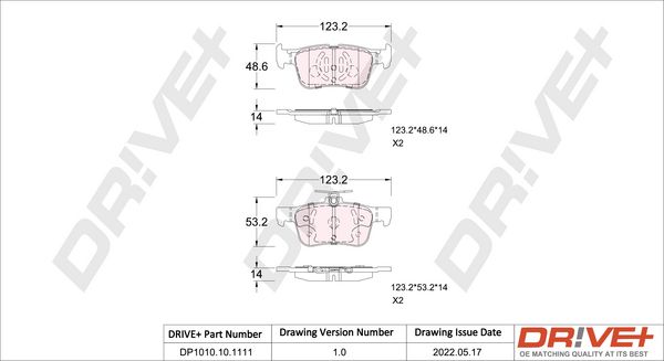 Brake Pad Set, disc brake Dr!ve+ DP1010.10.1111