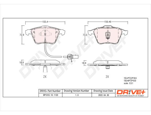 Brake Pad Set, disc brake Dr!ve+ DP1010.10.1120